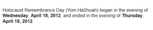 HolocaustRemembranceDay